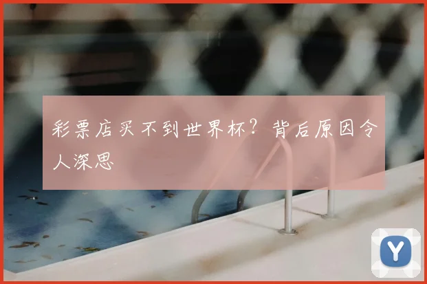 彩票店买不到世界杯?背后原因令人深思